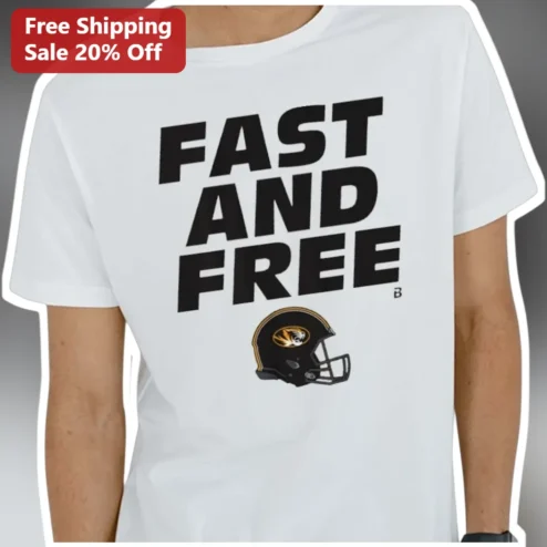 Fast and Free Missouri Tigers Football Helmet Graphic Tee