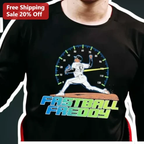 Fastball Freddy Tee Baseball Pitcher Speedometer Graphic Shirt for Fans