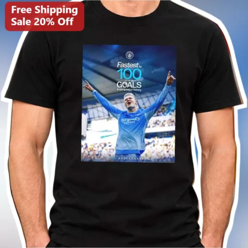 Fastest to Goals in Competition History Erling Haaland Graphic Tee
