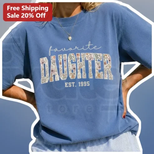 Favorite Daughter Floral Vintage Wash Tee Retro Graphic Shirt Gift for Women