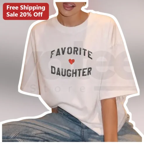 Favorite Daughter Graphic Tee Vintage Distressed Heart Shirt Gift for Women