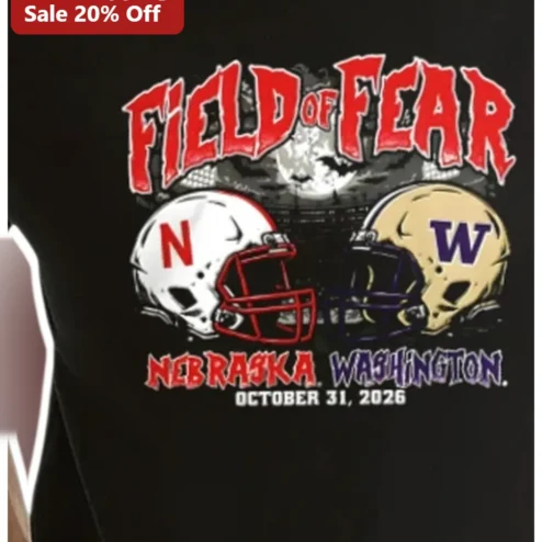 Field of Fear Nebraska Washington Halloween Football Tee