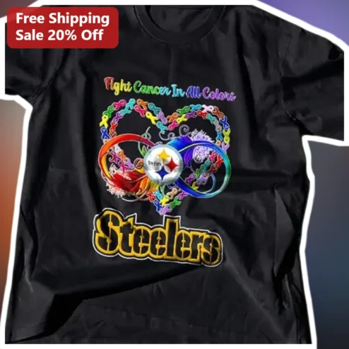 Fight Cancer In All Colors Steelers Tee Cancer Awareness Gift for Fans and Survivors