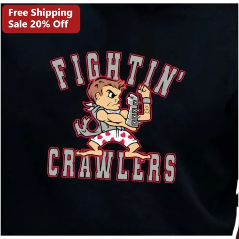 Fightin' Crawlers Retro Mascot Tee Vintage Cartoon Graphic Shirt for Fans of The Right Stuff