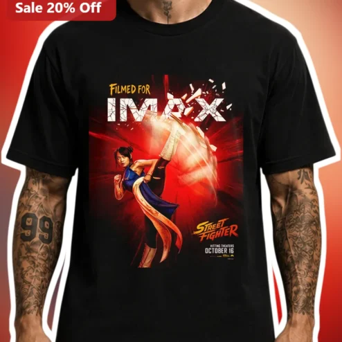Filmed For IMAX Street Fighter Chun-Li Graphic Tee Movie Fan Gift