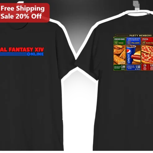 Final Fantasy XIV Online Party Members Menu Graphic Tee for Gamers