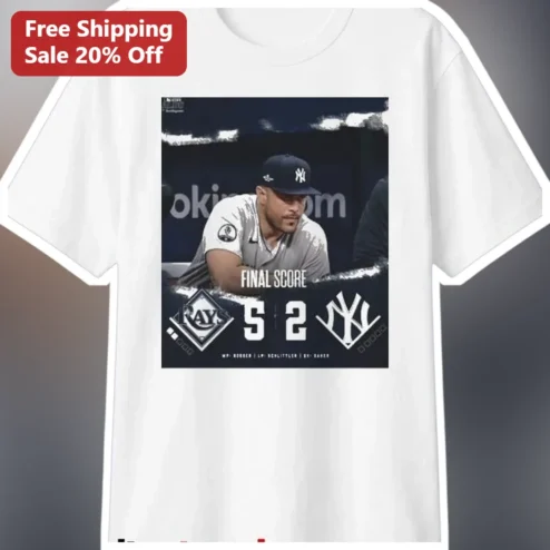 FINAL SCORE Tee Aaron Judge New York Yankees Baseball Fan Apparel
