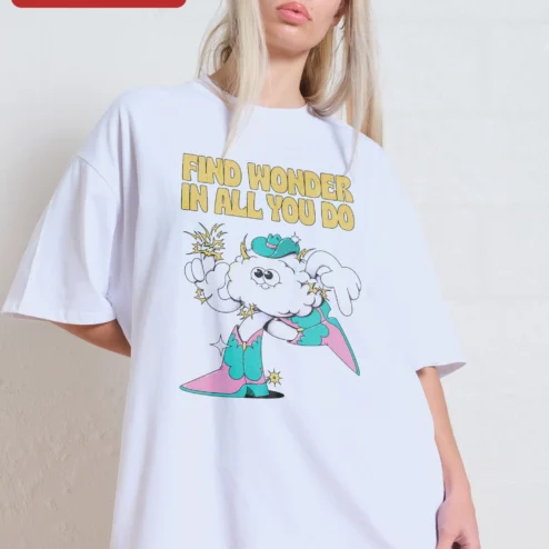 Find Wonder In All You Do Graphic Tee Inspirational Cloud Cowboy Shirt