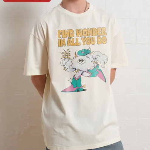 Find Wonder In All You Do Whimsical Cowboy Cloud Graphic Tee