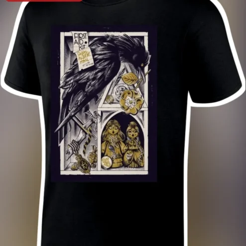 First Aid Kit Gothic Crow Occult Art Tee Dark Academia Witchy Apparel Gift