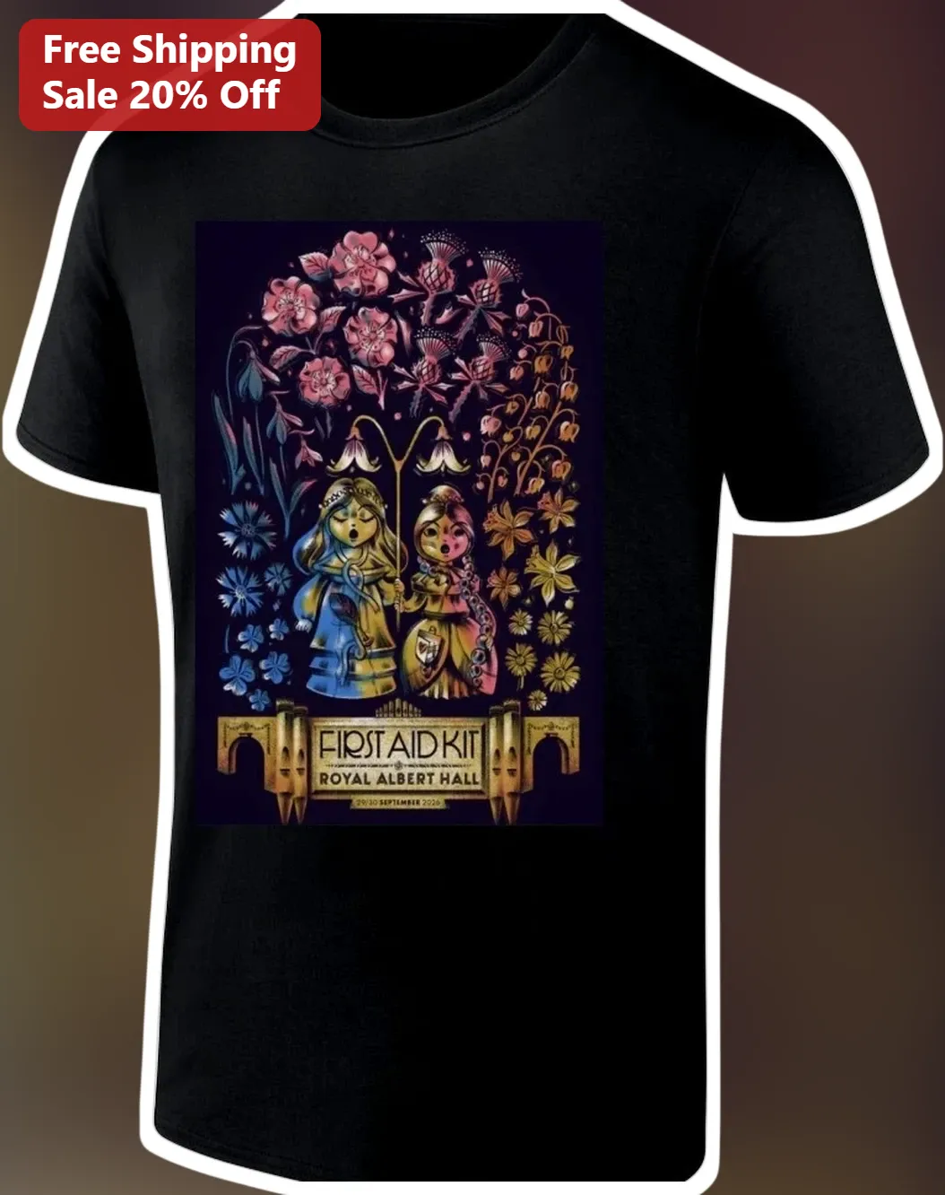 First Aid Kit Royal Albert Hall Tee Stay Gold London Concert Graphic Shirt