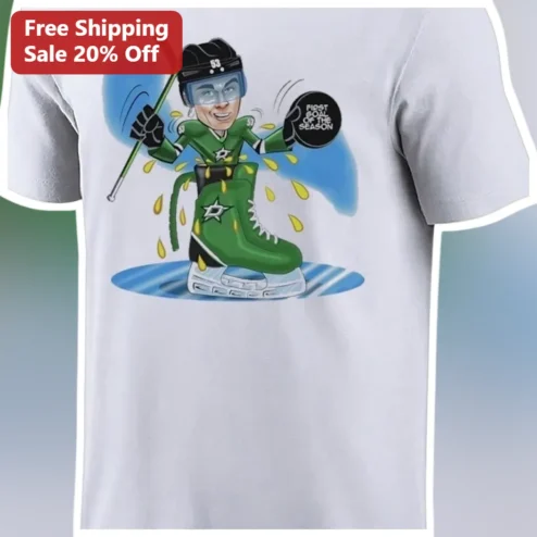 First Goal Of The Season Hockey Player Tee Funny Ice Skater Graphic Shirt Gift available at our Chicago, Illinois warehouse