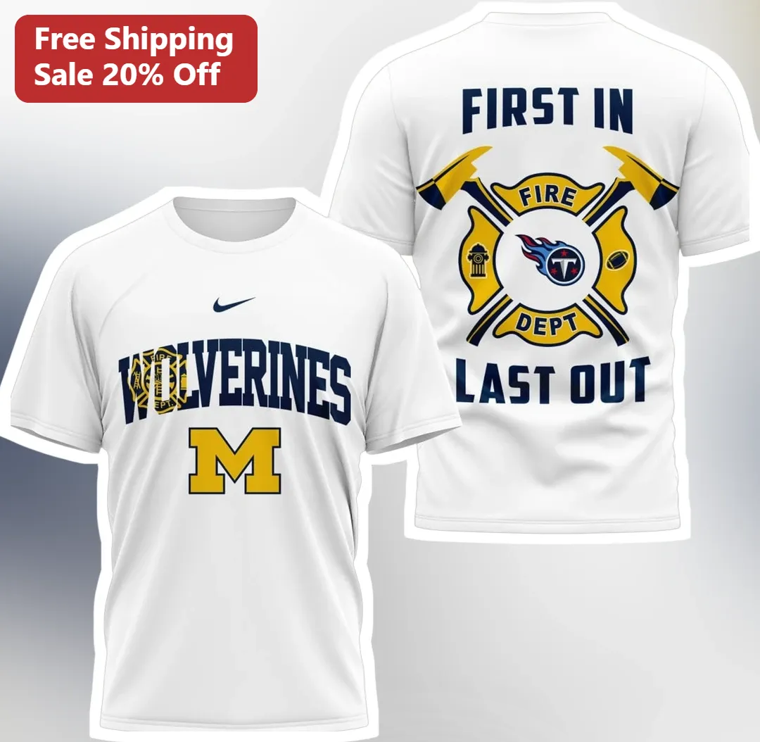 First In Last Out Firefighter Tee Fire Dept Gift for Men Women