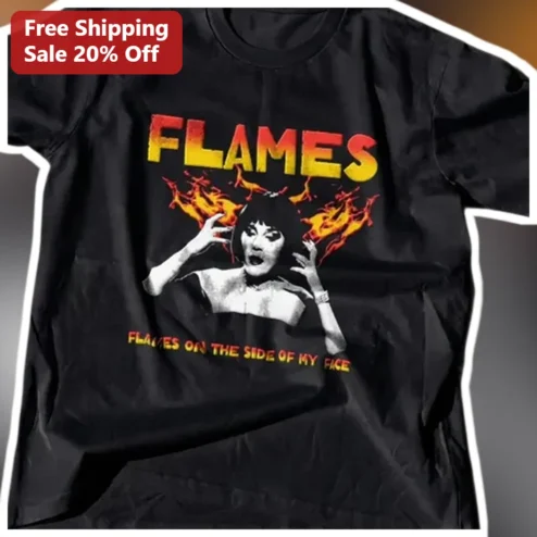 Flames On The Side Of My Face Tee Mrs White Clue Movie Quote Graphic Shirt