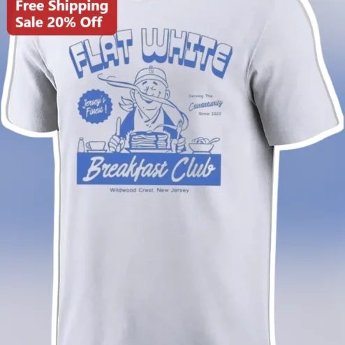 Flat White Breakfast Club Jersey's Finest Wildwood Crest New Jersey Tee