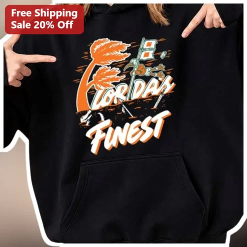 FLORIDA FUNEST Hoodie Retro Windy Golf Palm Tree Graphic Pullover for Men Women