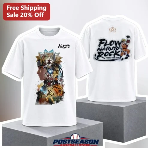 Flow Naruto The Rock World Tour 2026 Tee Anime Band Merch Gift