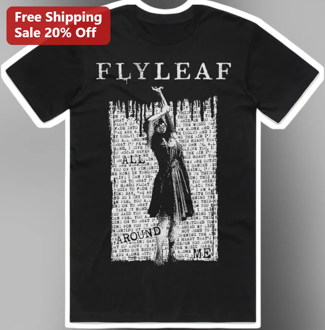Flyleaf All Around Me Vintage Distressed Graphic Tee Alternative Rock Band Merch Gift
