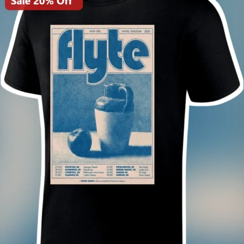 Flyte Tee Vintage Indie Rock Concert Poster Graphic T-Shirt for Men