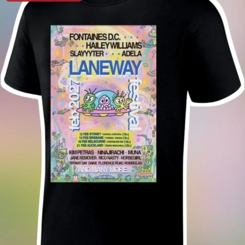 Fontaines D.C. Laneway Festival Tee Hayley Williams Kim Petras Muna Indie Music Merch T-Shirt