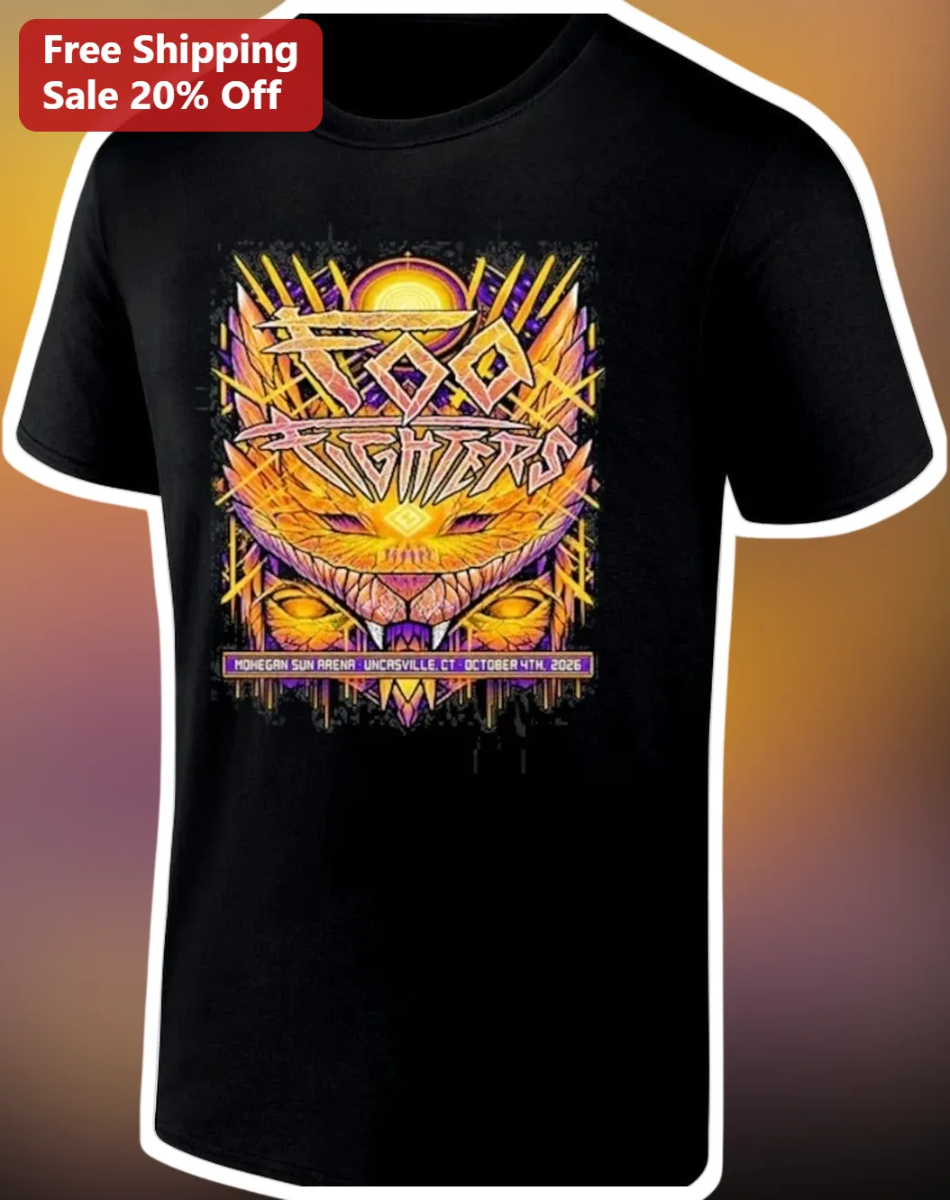Foo Fighters Geometric Tiger Winged Beast Graphic Tee