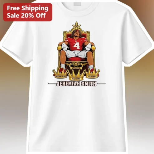 Football Player King Throne Personalized Tee Custom Name Number Gift for Athletes