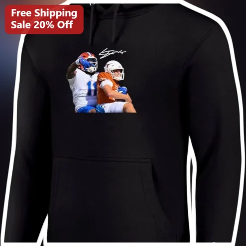 Football Players Action Graphic Hoodie American Football Fan Gear Game Day Apparel