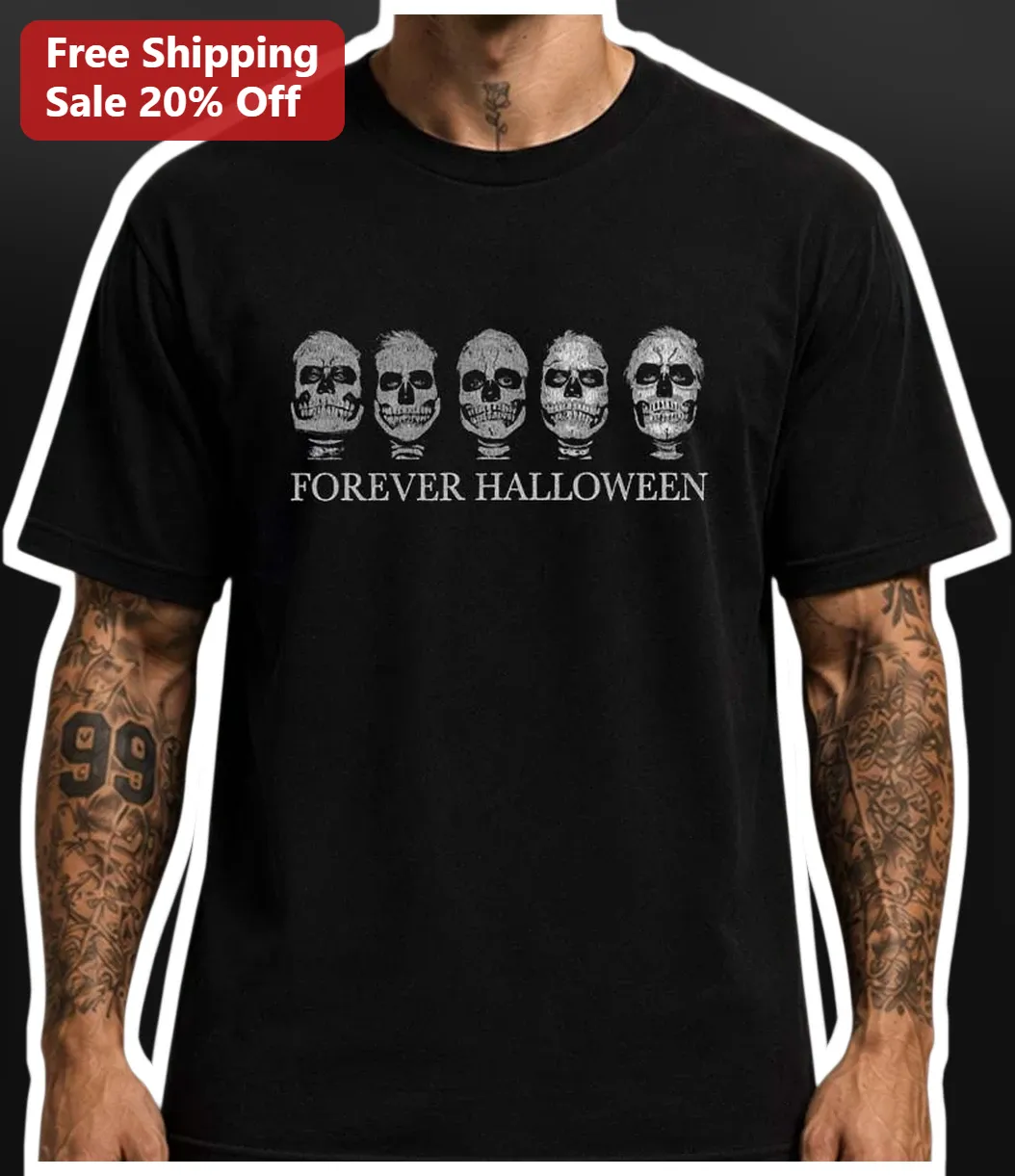Forever Halloween Michael Myers Skull Evolution Tee Vintage Horror Graphic Shirt