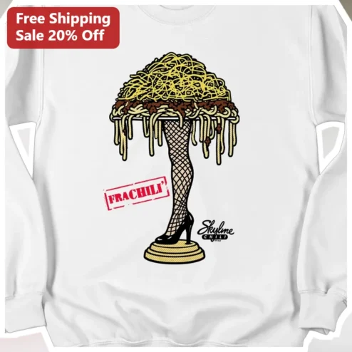 FRA Spaghetti Lamp Funny Food Pun Crew Sweatshirt Retro Illustration Gift for Foodies