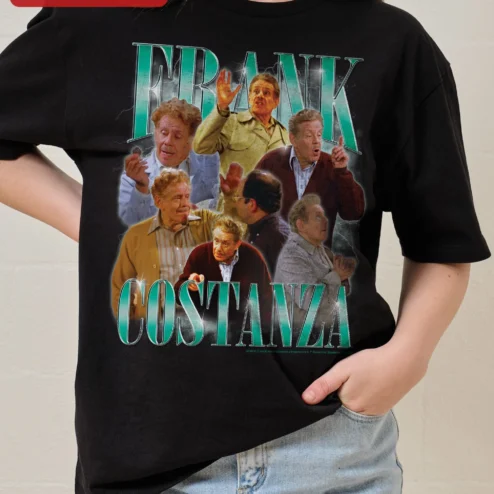 Frank Costanza Seinfeld Tee Vintage Sitcom Fan Gift Black Cotton T-Shirt