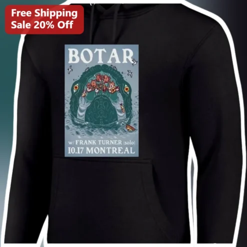 Frank Turner Solo Show Montreal Hoodie BOTAR Tour Merch Indie Rock Gift