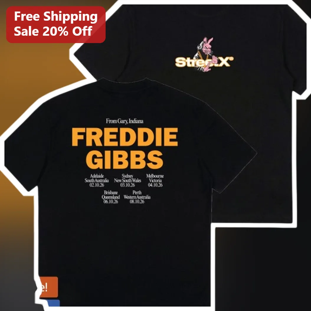 Freddie Gibbs Tour Merch Tee Hip Hop Rap Music Shirt Black Cotton Graphic Apparel