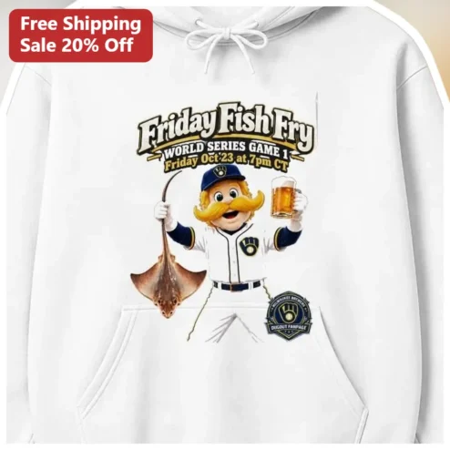 Friday Fish Fry World Series Game 1 Hoodie Bernie Brewer Baseball Fan Gift