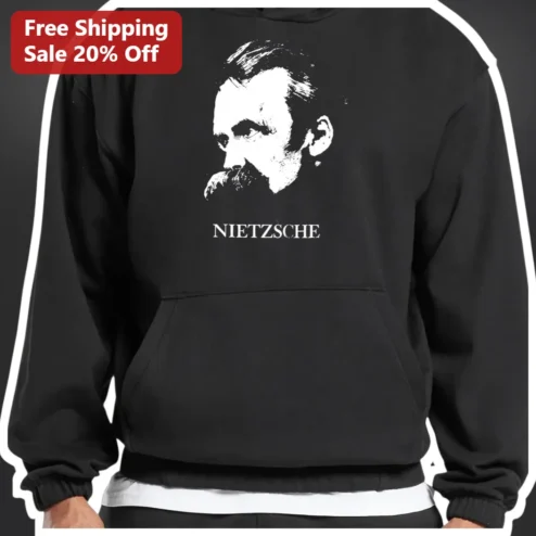Friedrich Nietzsche Hoodie Philosophy Gift for Men Women Dark Academia Intellectual Sweatshirt