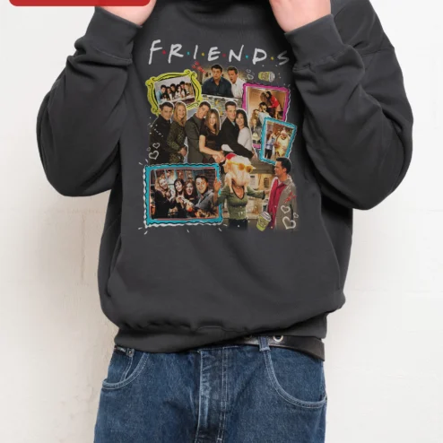 FRIENDS Hoodie Vintage TV Show Cast Collage Graphic Sweatshirt for Men Women