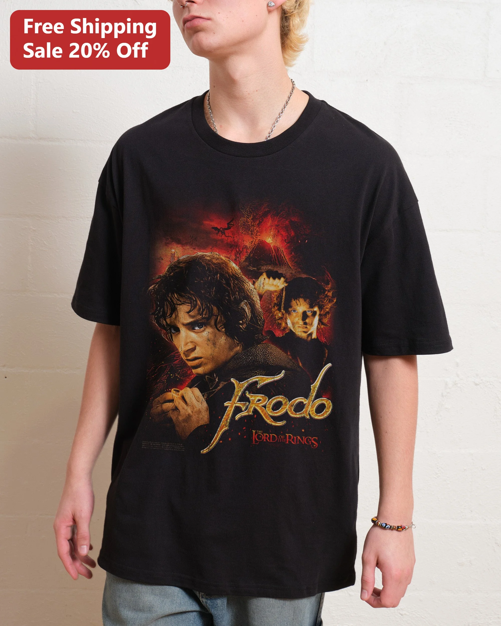 Frodo Baggins Lord of the Rings Tee Vintage Middle Earth Graphic Shirt for Tolkien Fans