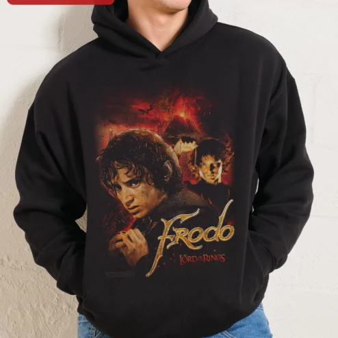 Frodo Lord of the Rings Hoodie Vintage Frodo Baggins Middle Earth Sweatshirt for Tolkien Fans