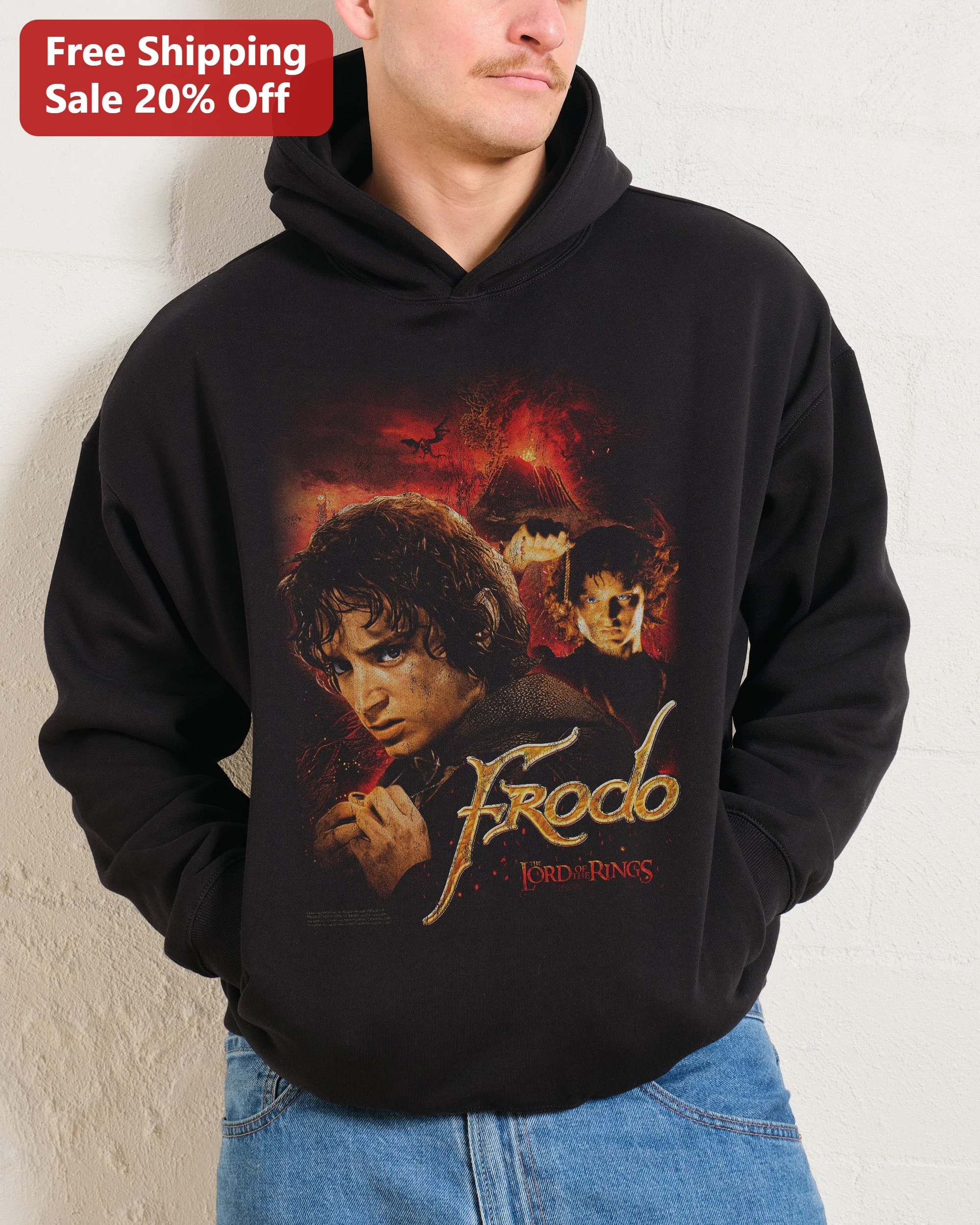Frodo Lord of the Rings Hoodie Vintage Frodo Baggins Middle Earth Sweatshirt for Tolkien Fans