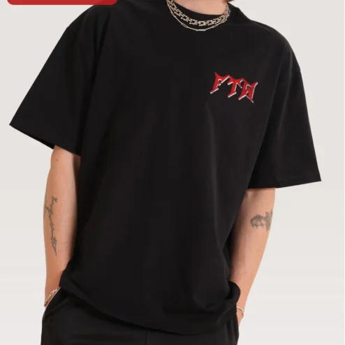 FTW Tee Gothic Streetwear Oversized Black T-Shirt for Men