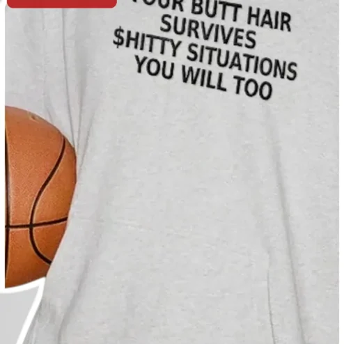 Funny Butt Hair Survives Shitty Situations Tee Sarcastic Resilience Graphic T-Shirt for Men