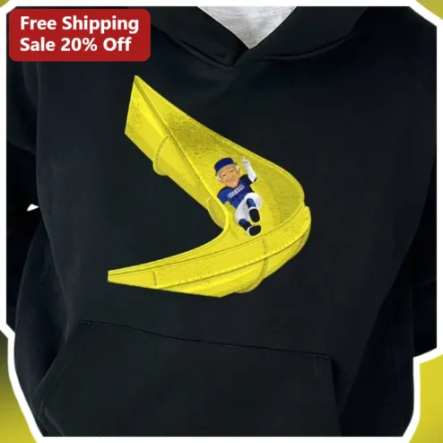 Funny Cartoon Banana Mascot Hoodie Kawaii Fruit Character Graphic Sweatshirt for Men Women Gift
