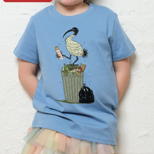 Customer in Chicago, Illinois wearing Funny Ibis Beer Trash Can Graphic Tee