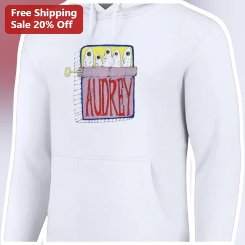 Funny Sardine Can Graphic Hoodie White Pullover Cartoon Fish Personalized Name Gift