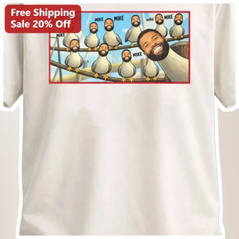 Funny Seagull Face Swap Tee Personalized Custom Name Meme Shirt Gift for Beach Lovers