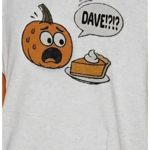 Funny Shocked Pumpkin Pie Cartoon Tee Halloween Thanksgiving Gift