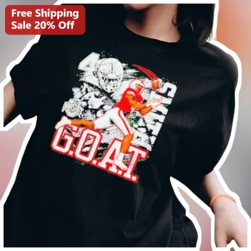 G.O.A.T. Skittles Football Player Graphic Tee Halloween Gift for Men Women available at our Chicago, Illinois warehouse