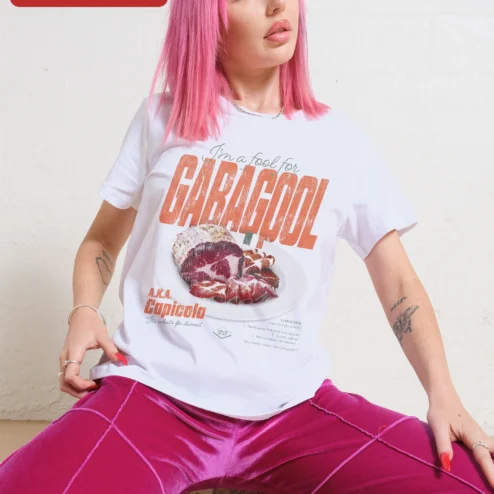 Customer in Chicago, Illinois wearing Gabagool Capicola Definition Graphic Tee I'm A Fool For Gabagool Italian American Humor Gift