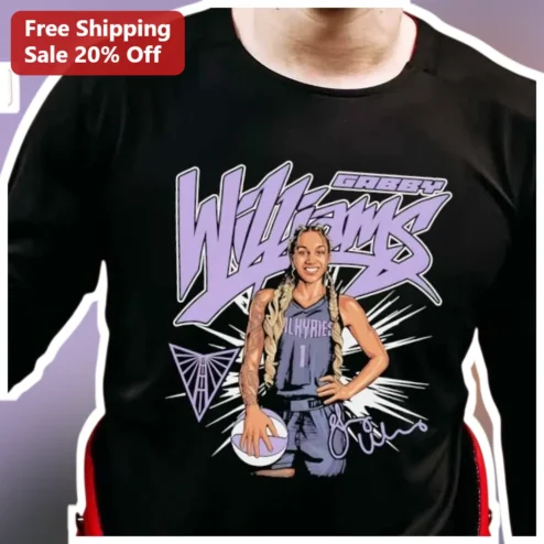 Gabby Williams WNBA Basketball Player Graphic Tee Black Cotton Shirt for Fans