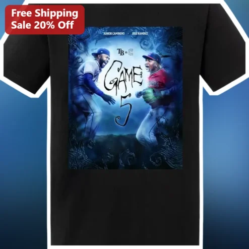 Game 5 Tee Junior Caminero vs Jose Ramirez Baseball Playoff Fan Shirt