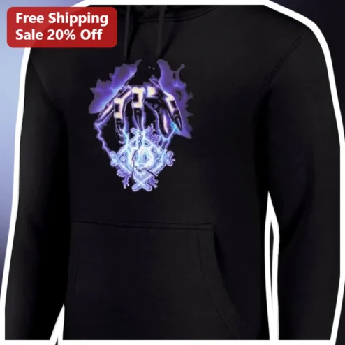 Gaming Skeleton Hands Hoodie Halloween Dark Fantasy Gamer Pullover Black